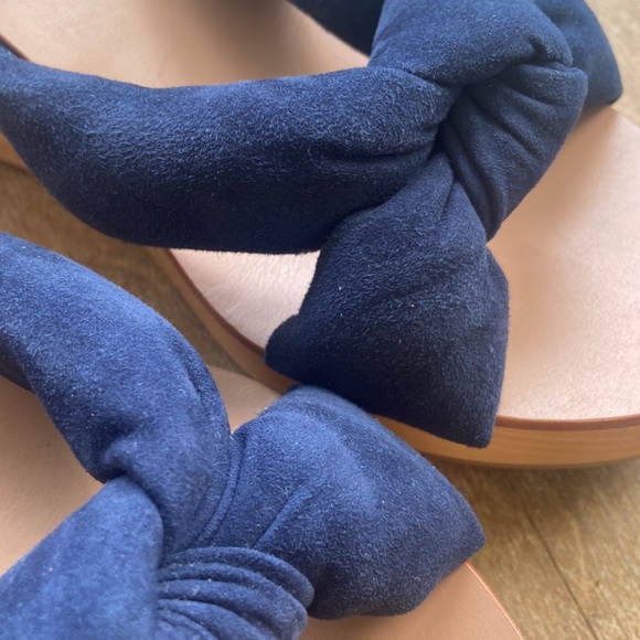 NWOT Loeffler Randall Taylor Wedge Mule Sandal Navy Suede Women's Size 8.5 - 9 - Picture 13 of 15